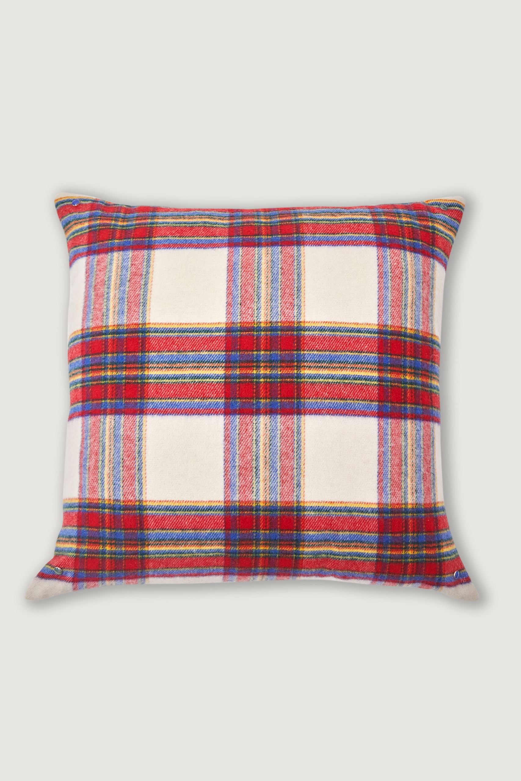 Bright Grampy Tartan Cashmere Pillow