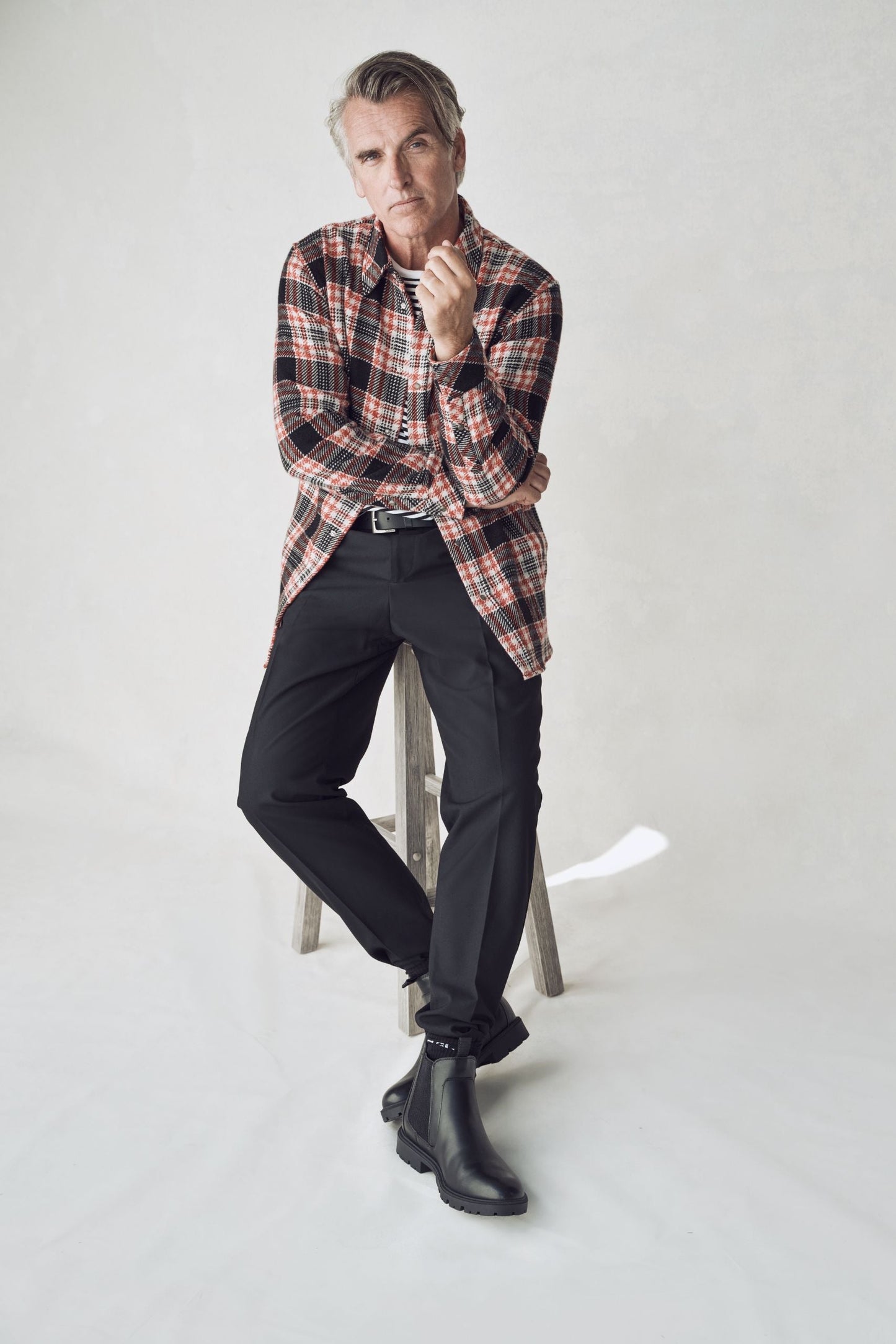 Amber Black Tartan Cashmere Shirt