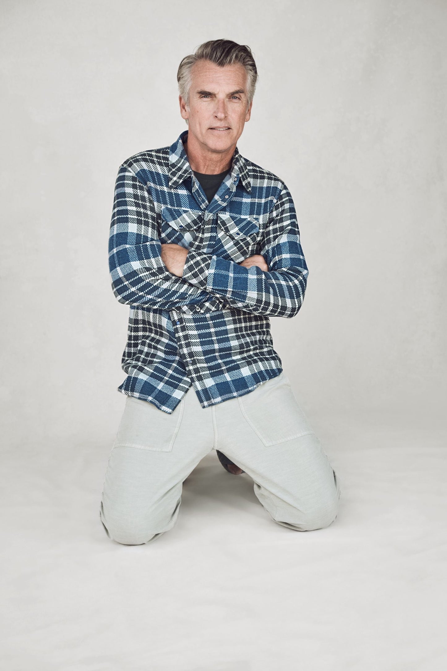 Blue Lilac Tartan Cashmere Shirt