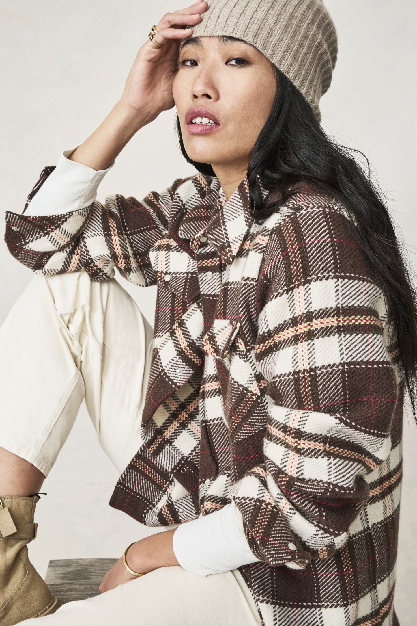 Chestnut Tartan Cashmere Shirt