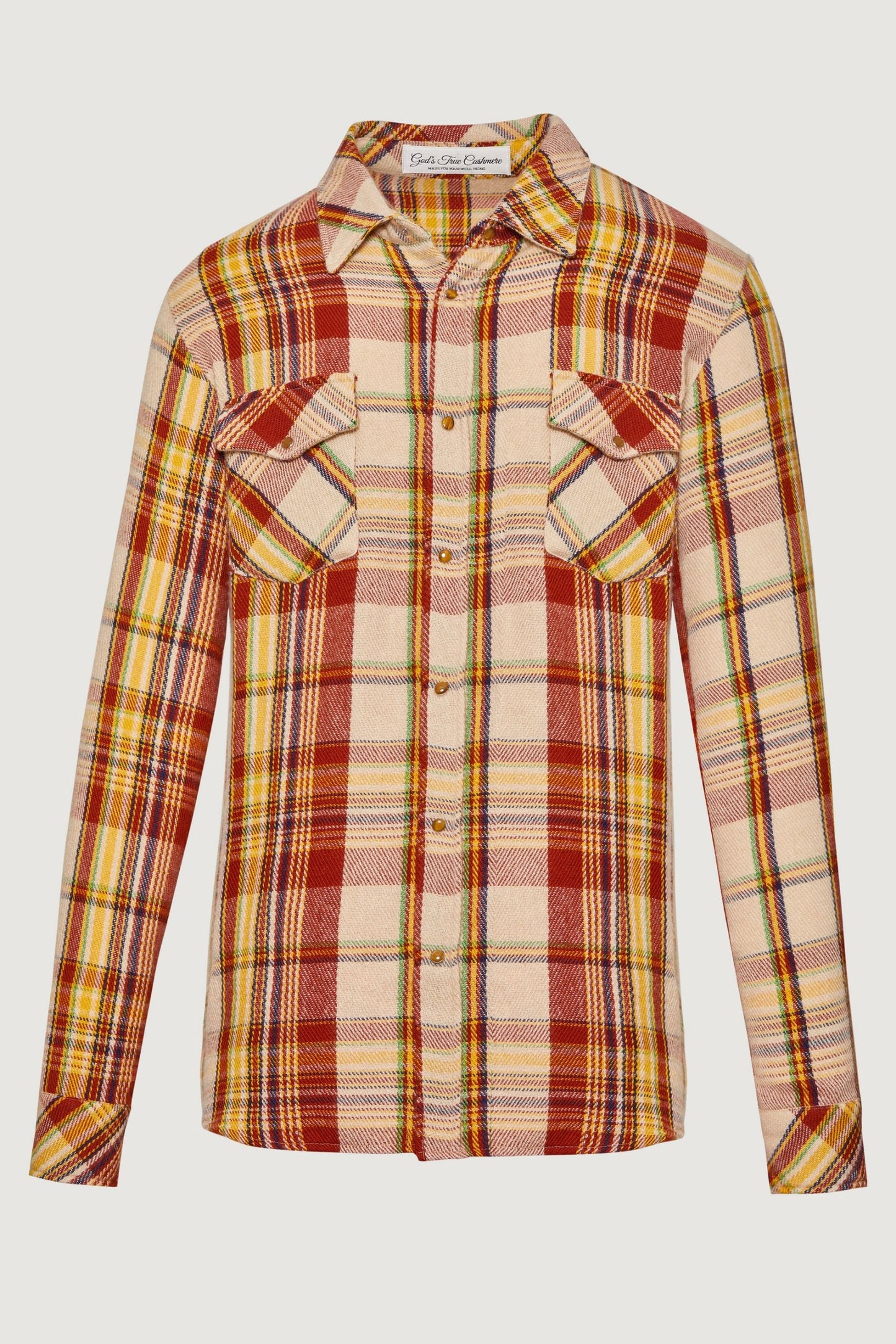 Cinnamon Tartan Cashmere Shirt