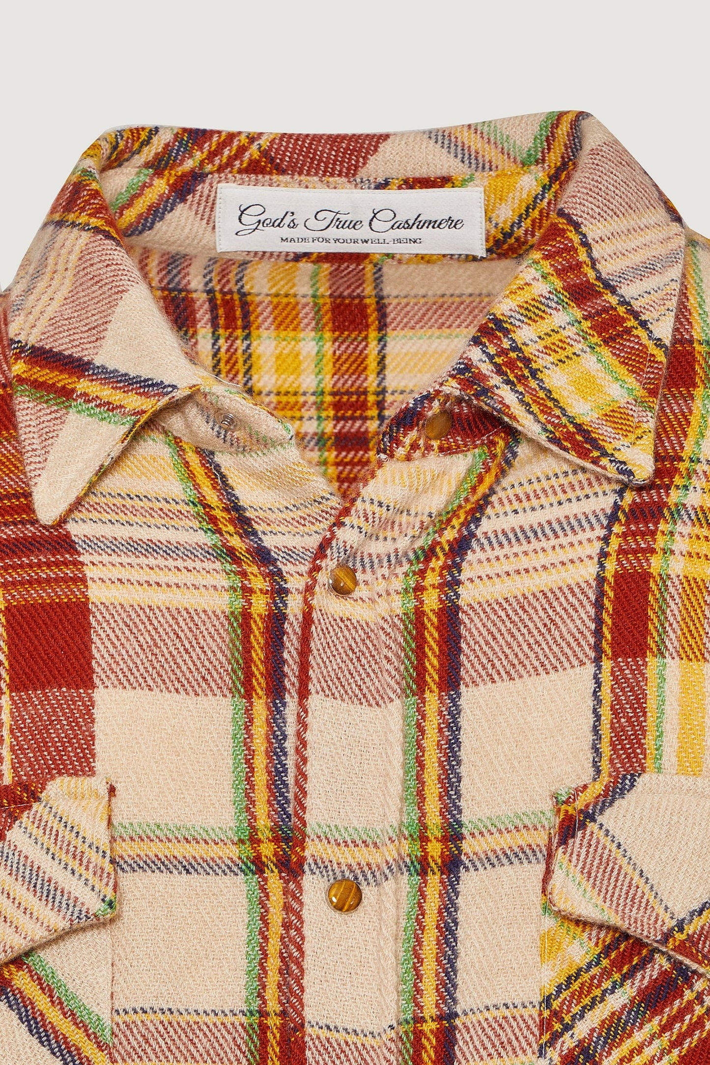 Cinnamon Tartan Cashmere Shirt