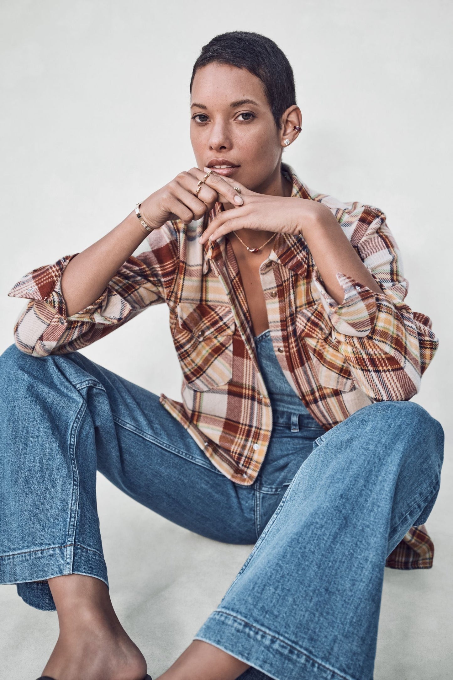 Cinnamon Tartan Cashmere Shirt