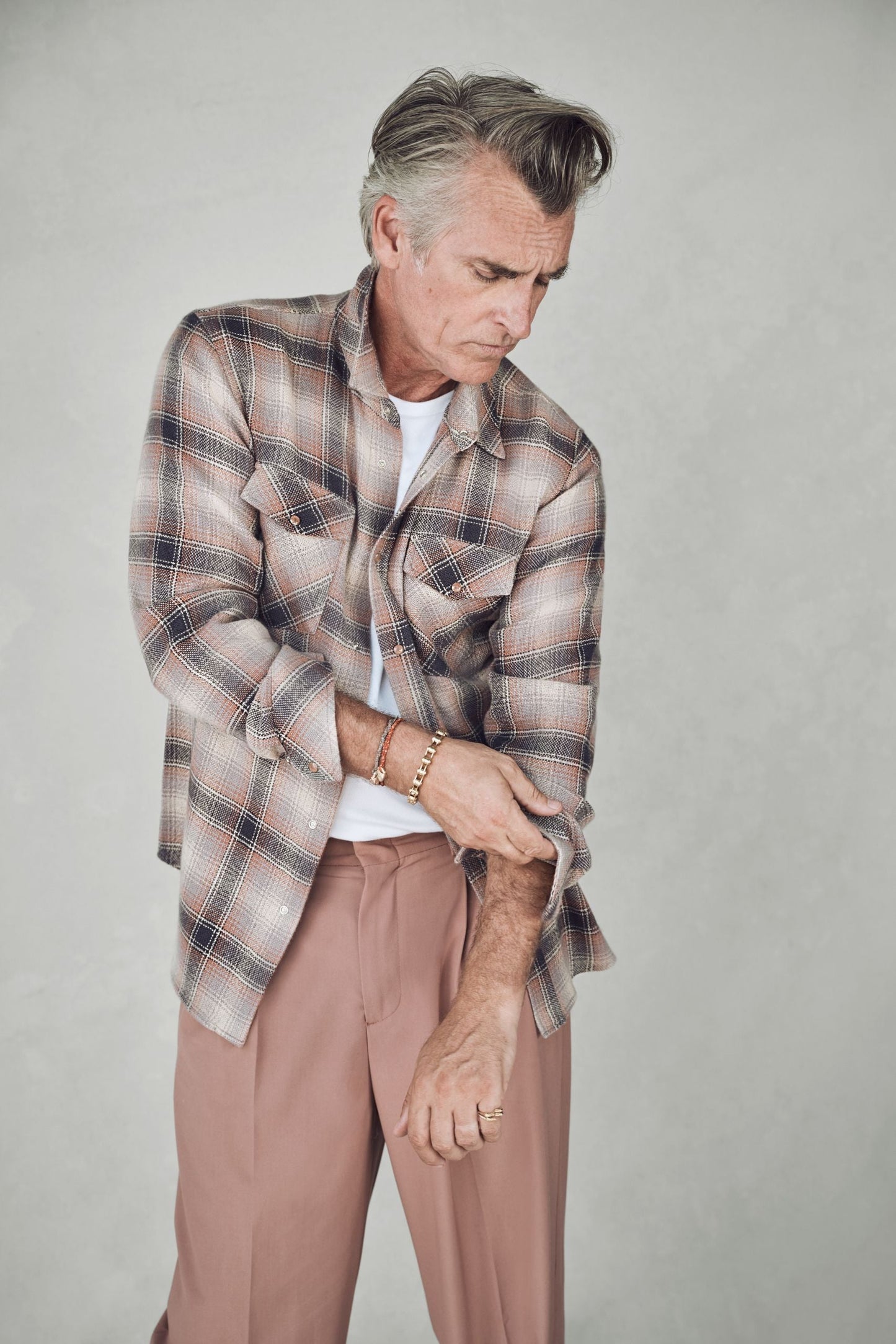 Lavender Tartan Cashmere Shirt