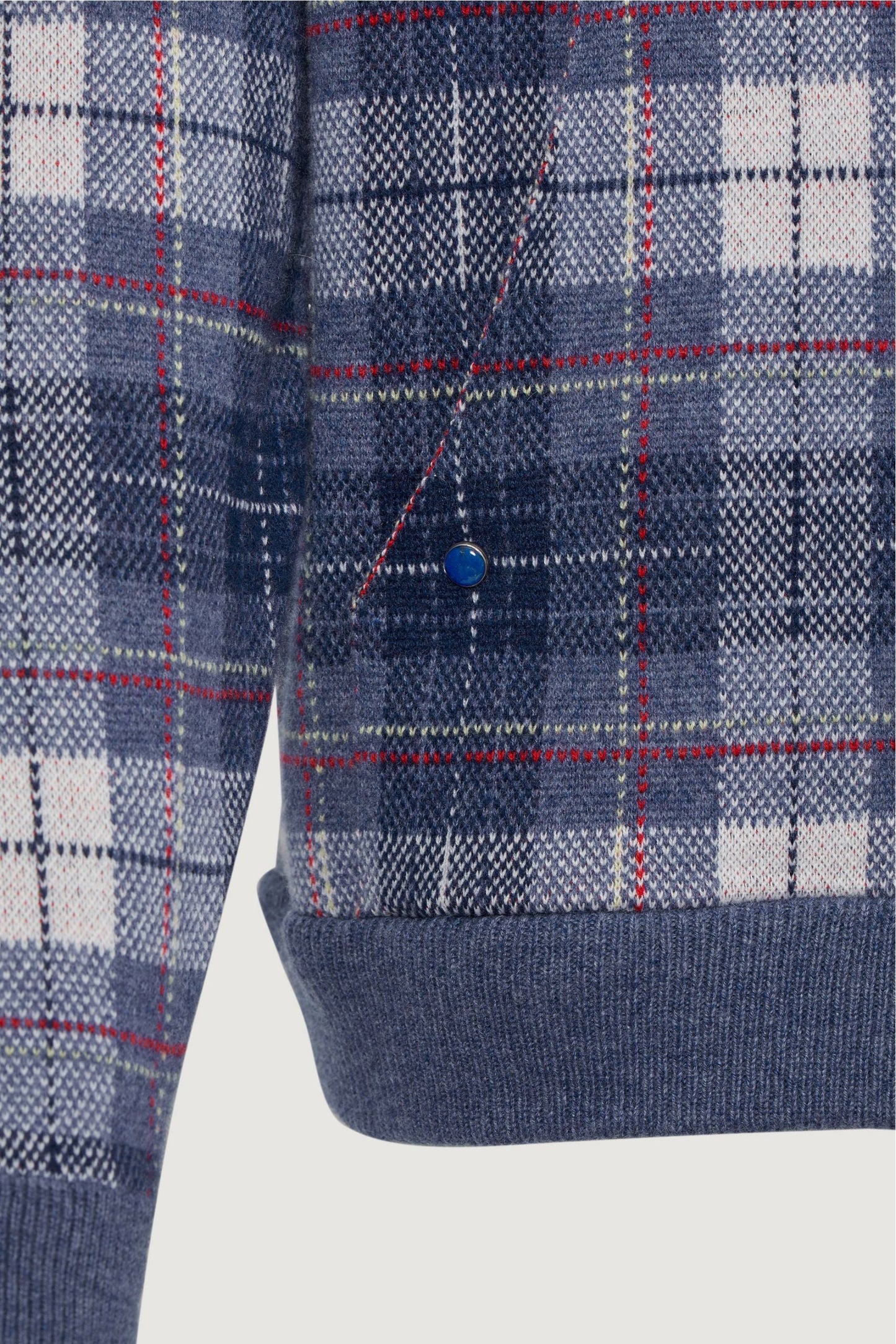 Navy Tartan Cashmere Hoodie