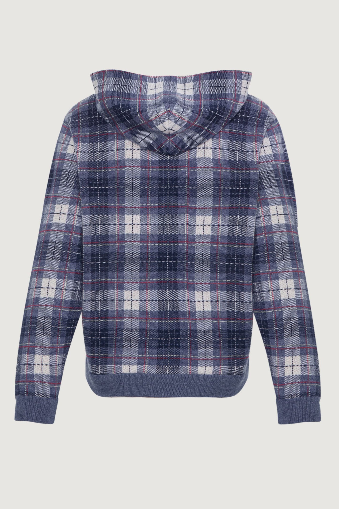 Navy Tartan Cashmere Hoodie