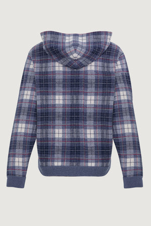 Navy Tartan Cashmere Hoodie