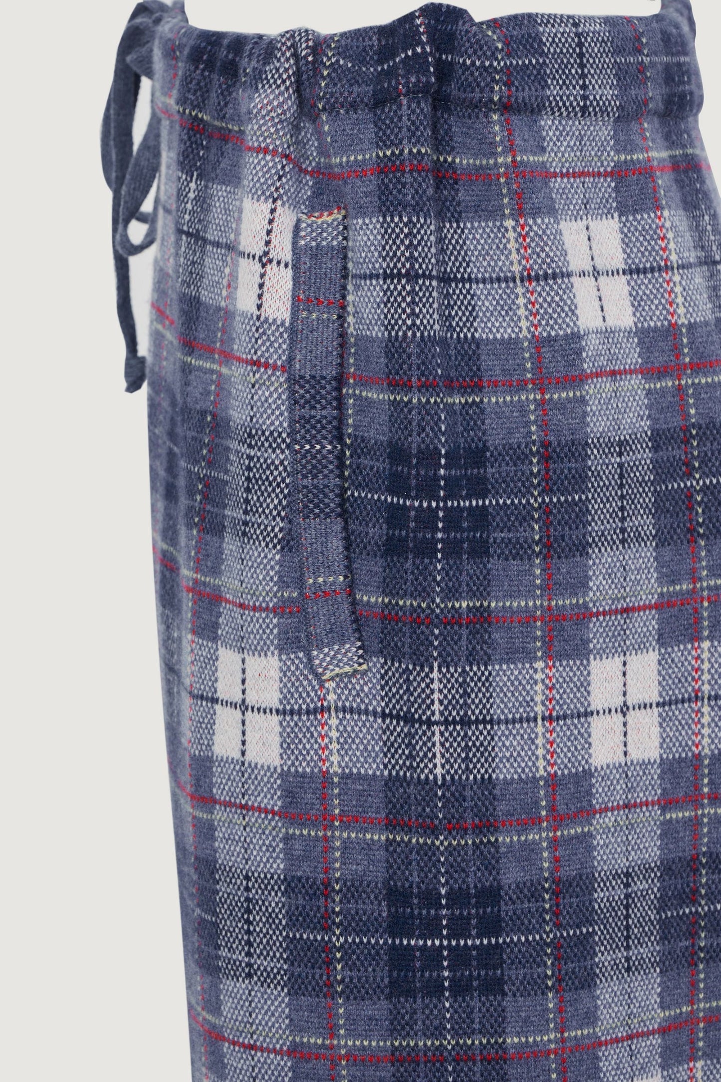 Navy Tartan Cashmere Pants