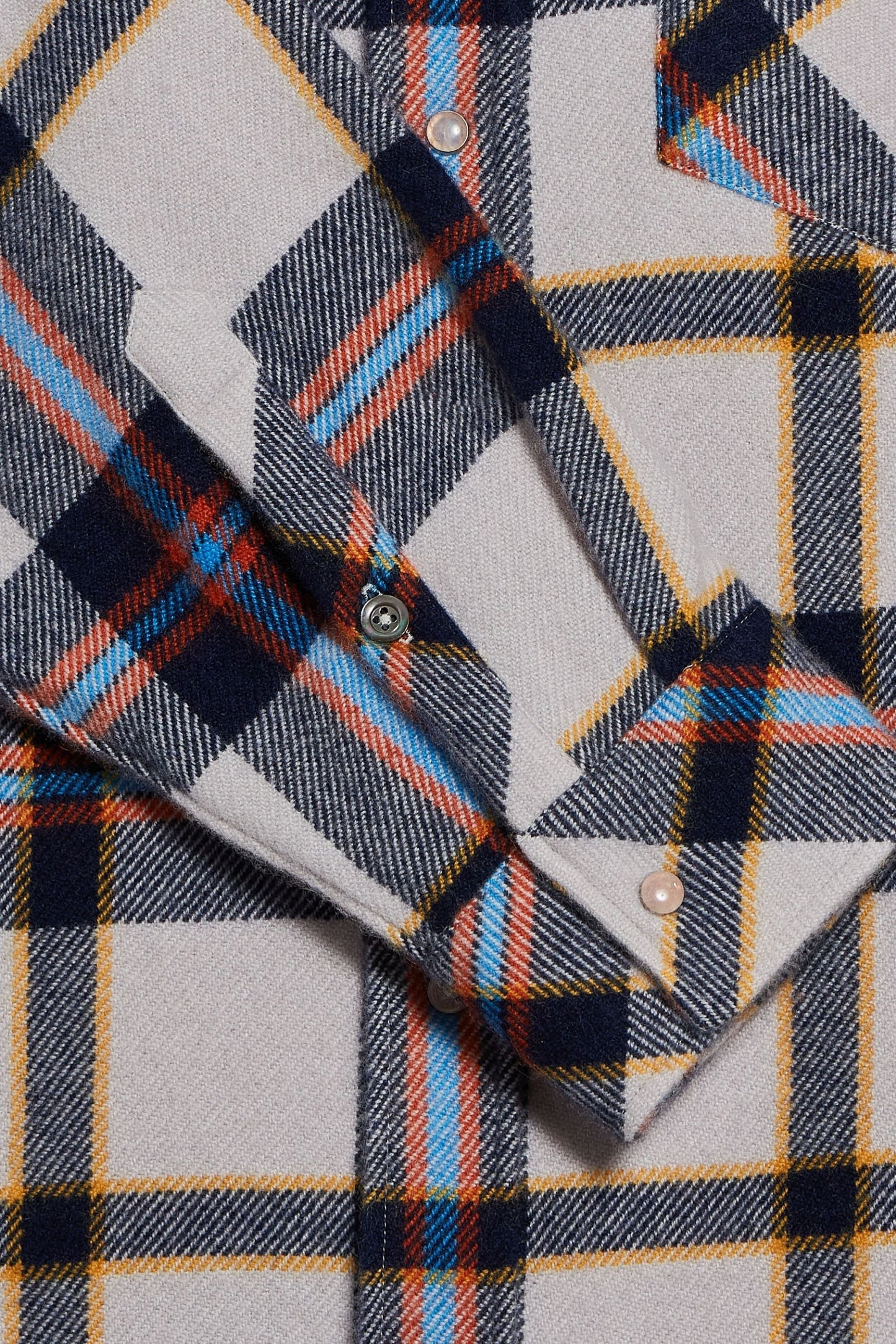 Navy Tartan Cashmere Shirt