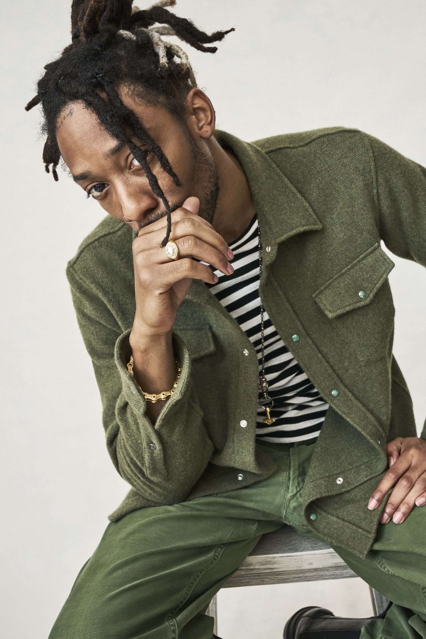 Olive Cashmere Shirt