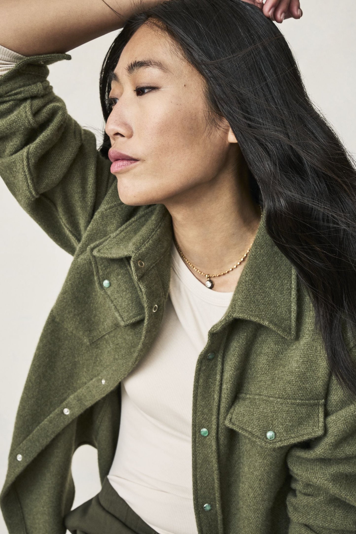 Olive Cashmere Shirt