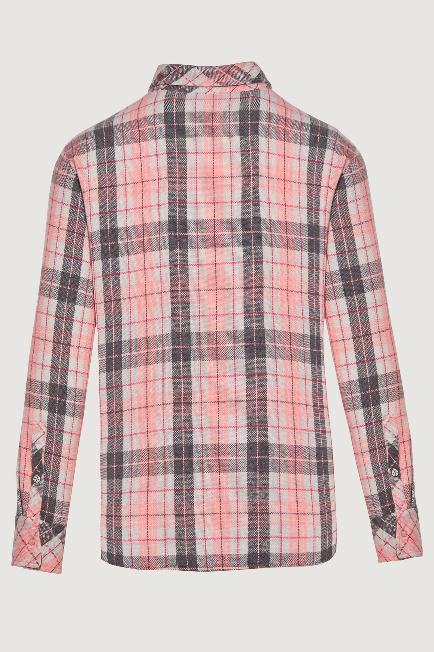 Pink Grey Tartan Cashmere Shirt