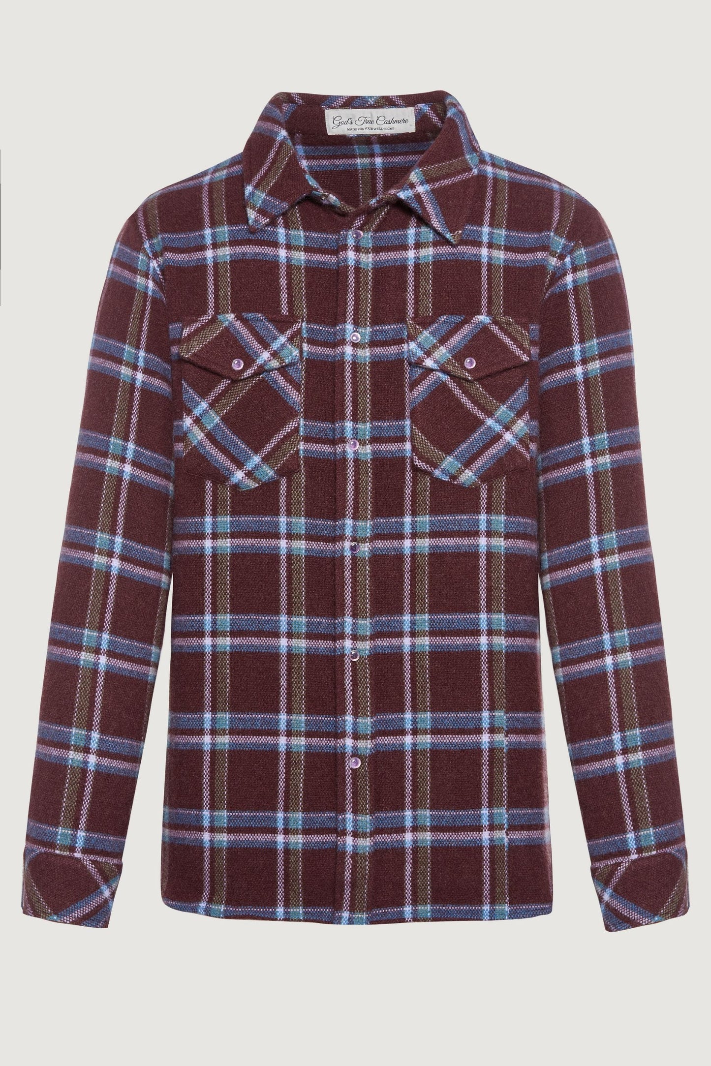 Plum Tartan Cashmere Shirt