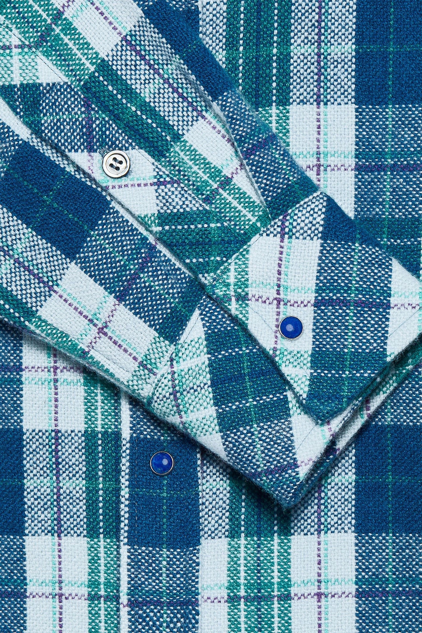 Teal Tartan Cashmere Shirt