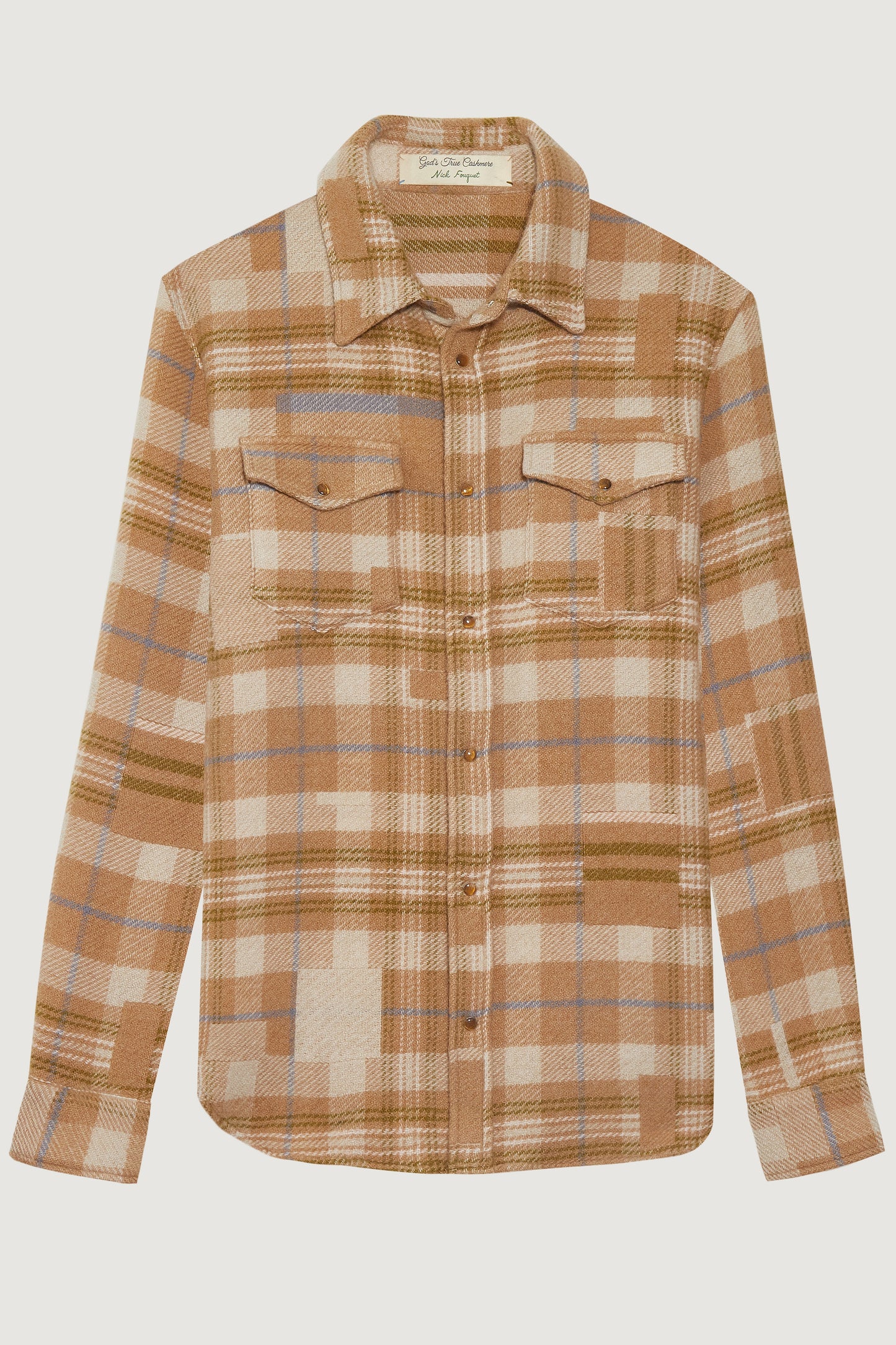 Unisex Patchwork Tartan Cashmere Shirt