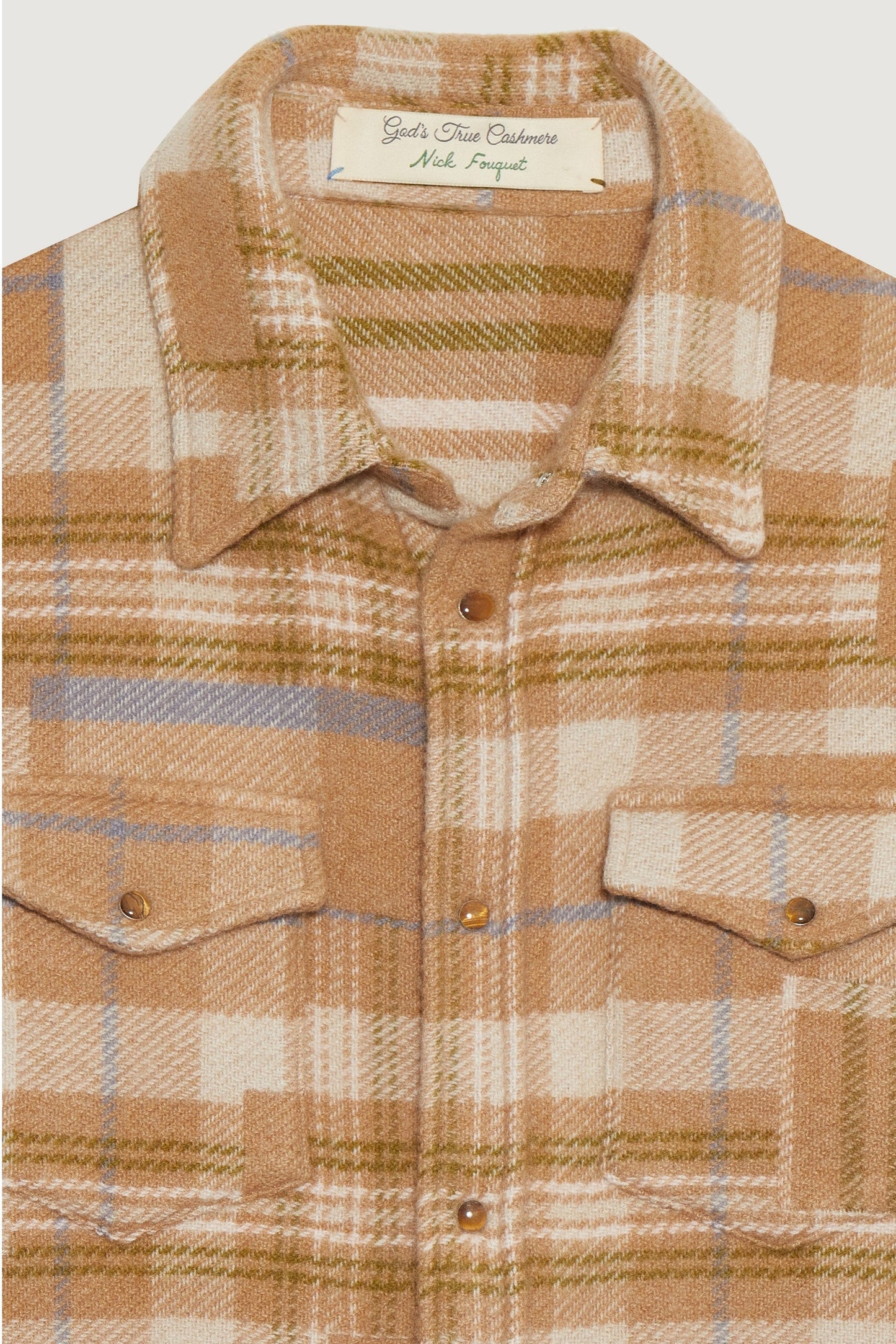 Unisex Patchwork Tartan Cashmere Shirt