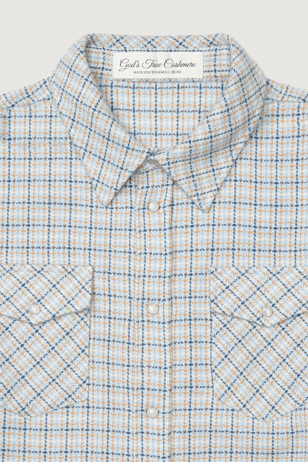 River Tartan Short Sleeve Cashmere Shirt