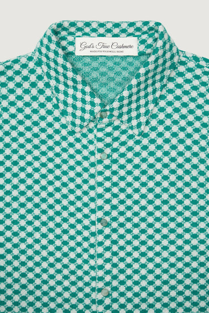 Emerald Dot Cashmere Boat Shirt