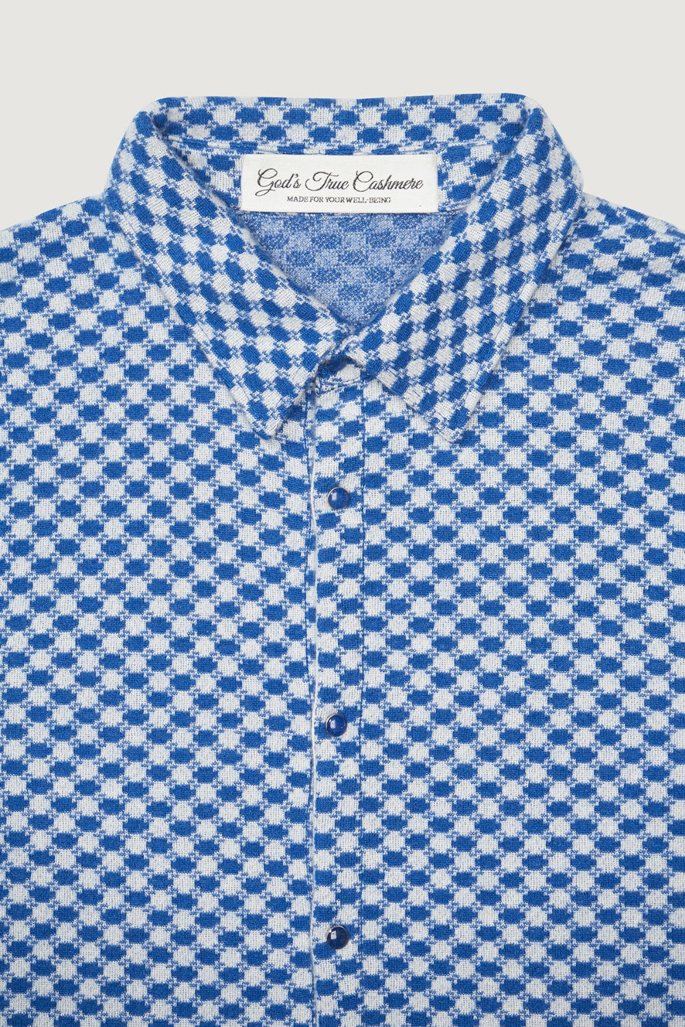 Lapis Dot Cashmere Boat Shirt