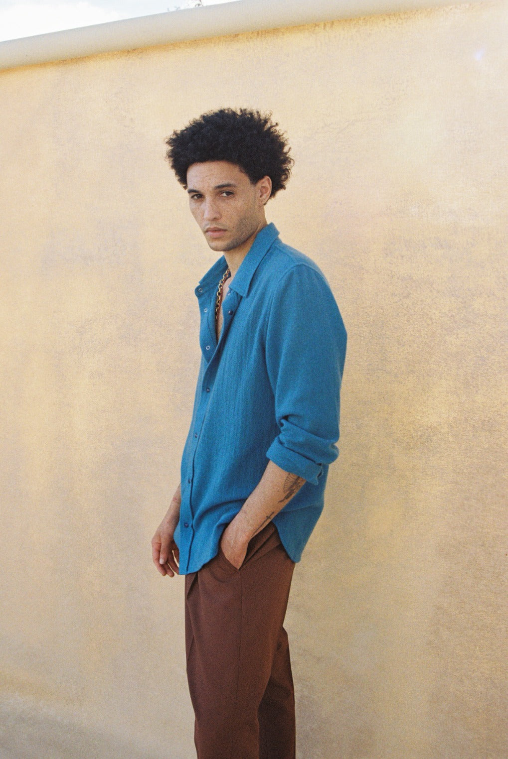 Marine Gauze Cashmere Shirt