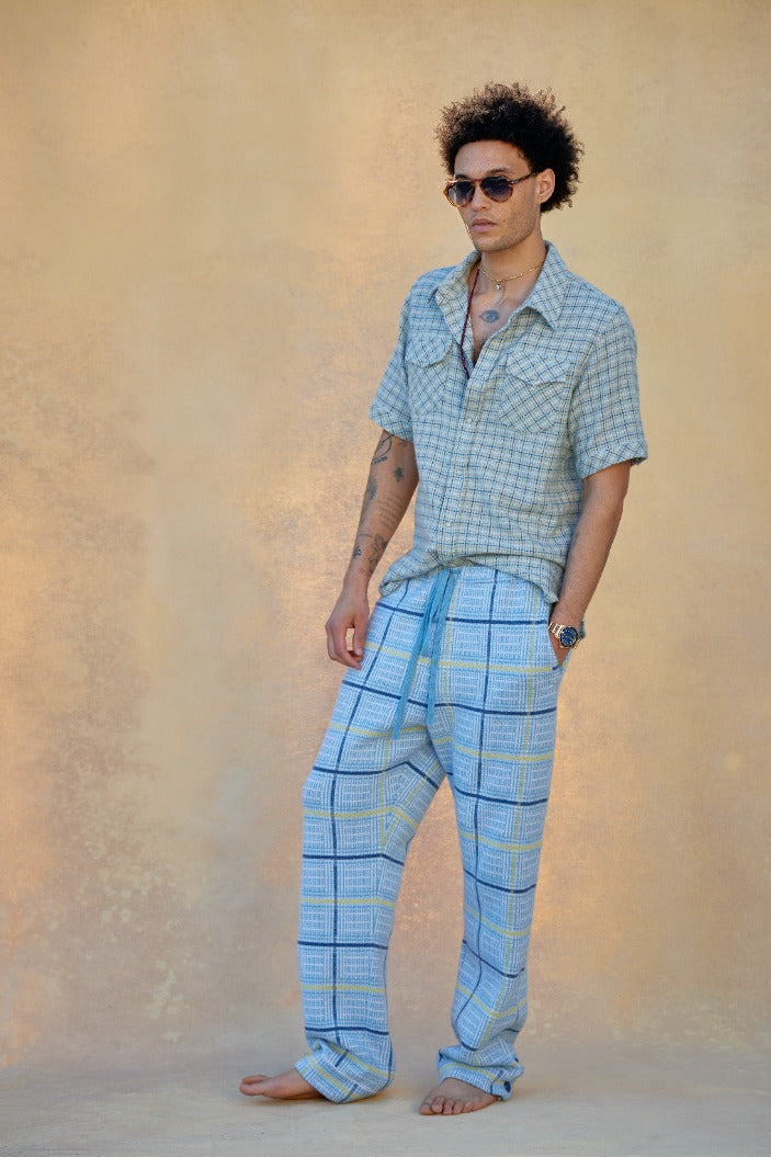 Rain Tartan Knit Cashmere Pant