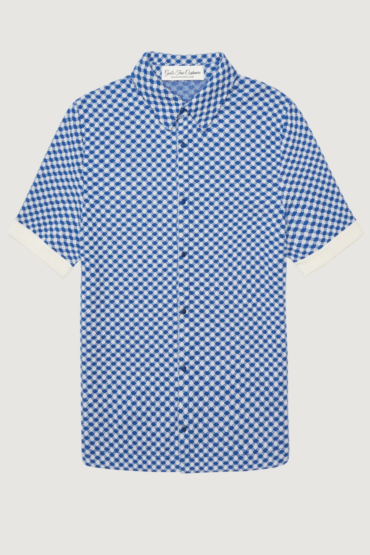 Lapis Dot Cashmere Boat Shirt