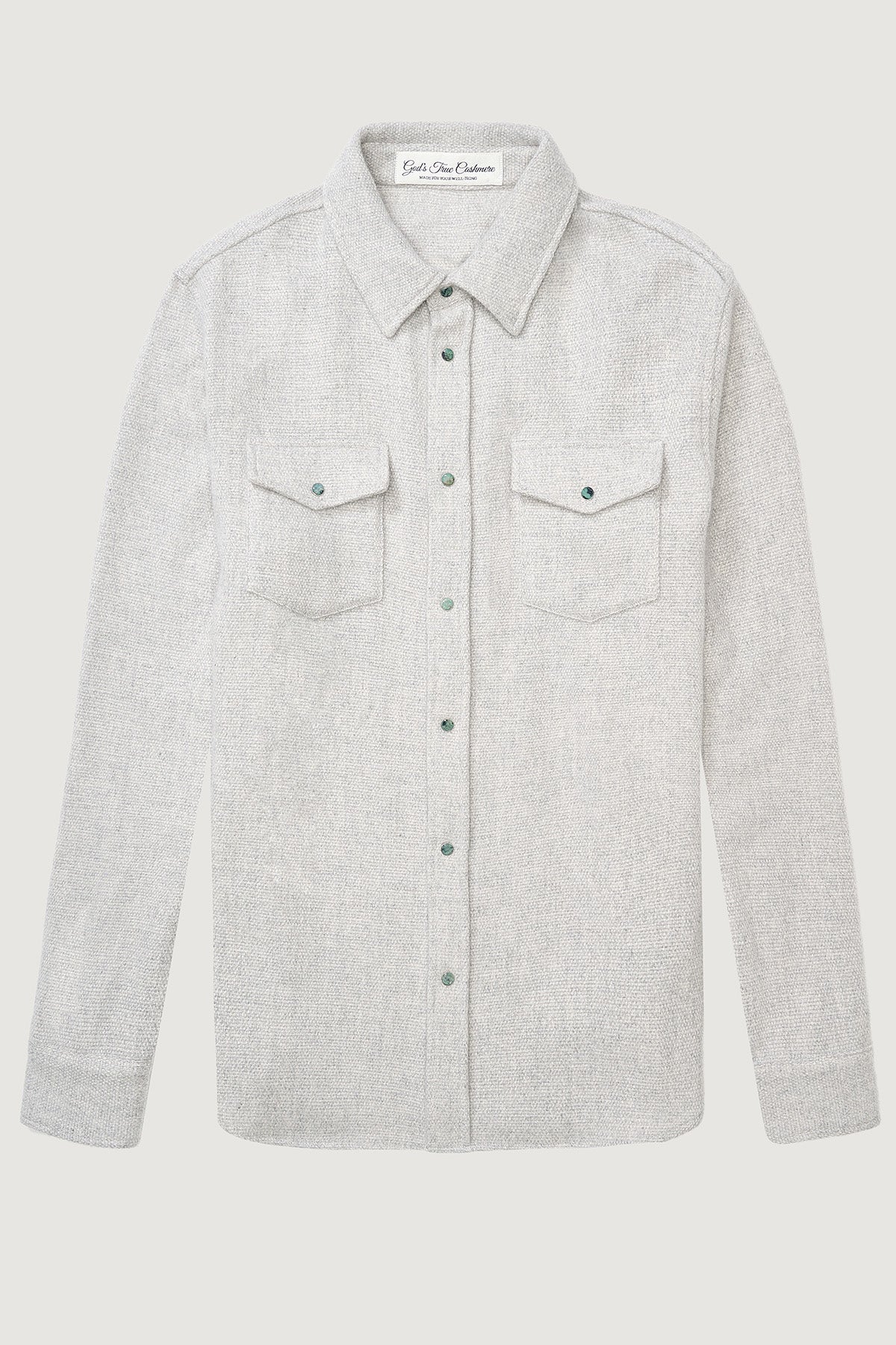 Pearl Grey Melange Cashmere Shirt