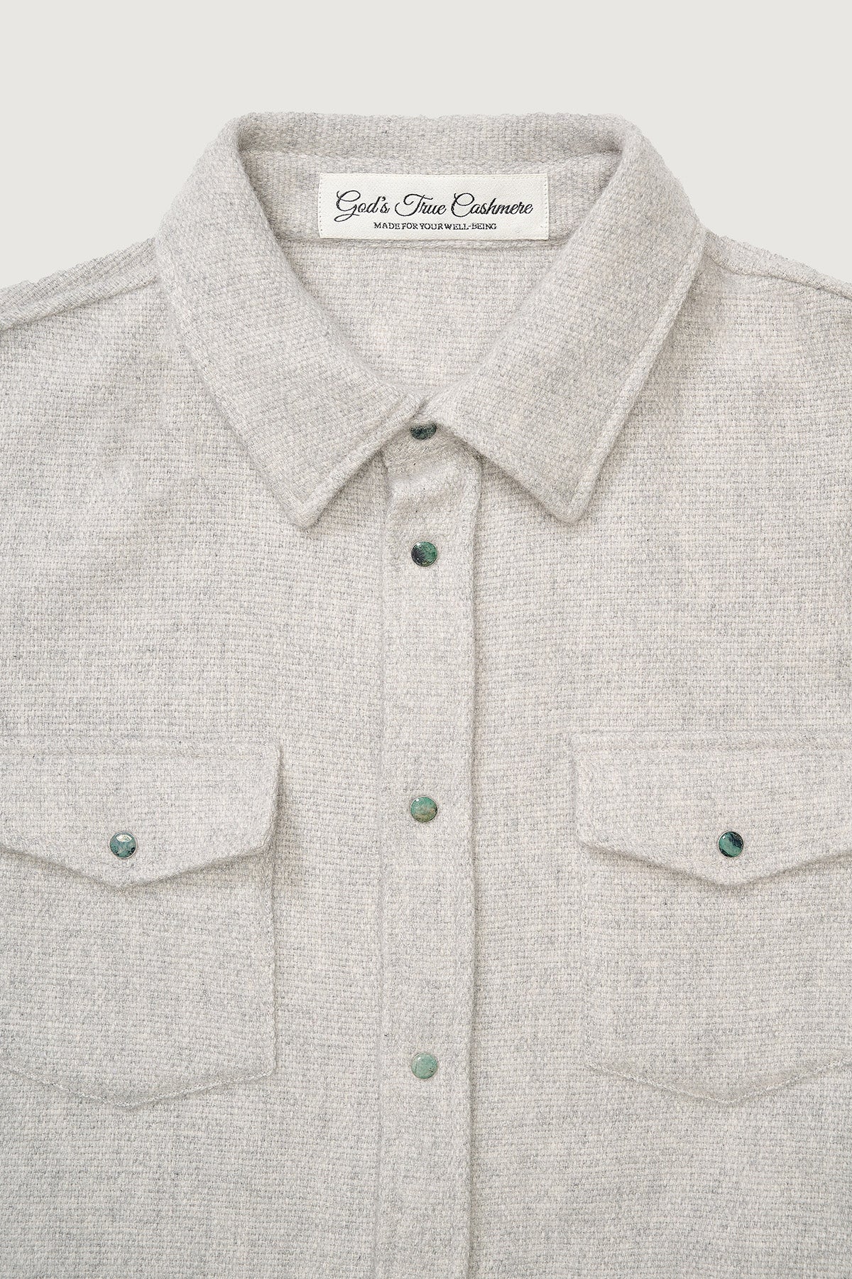 Pearl Grey Melange Cashmere Shirt