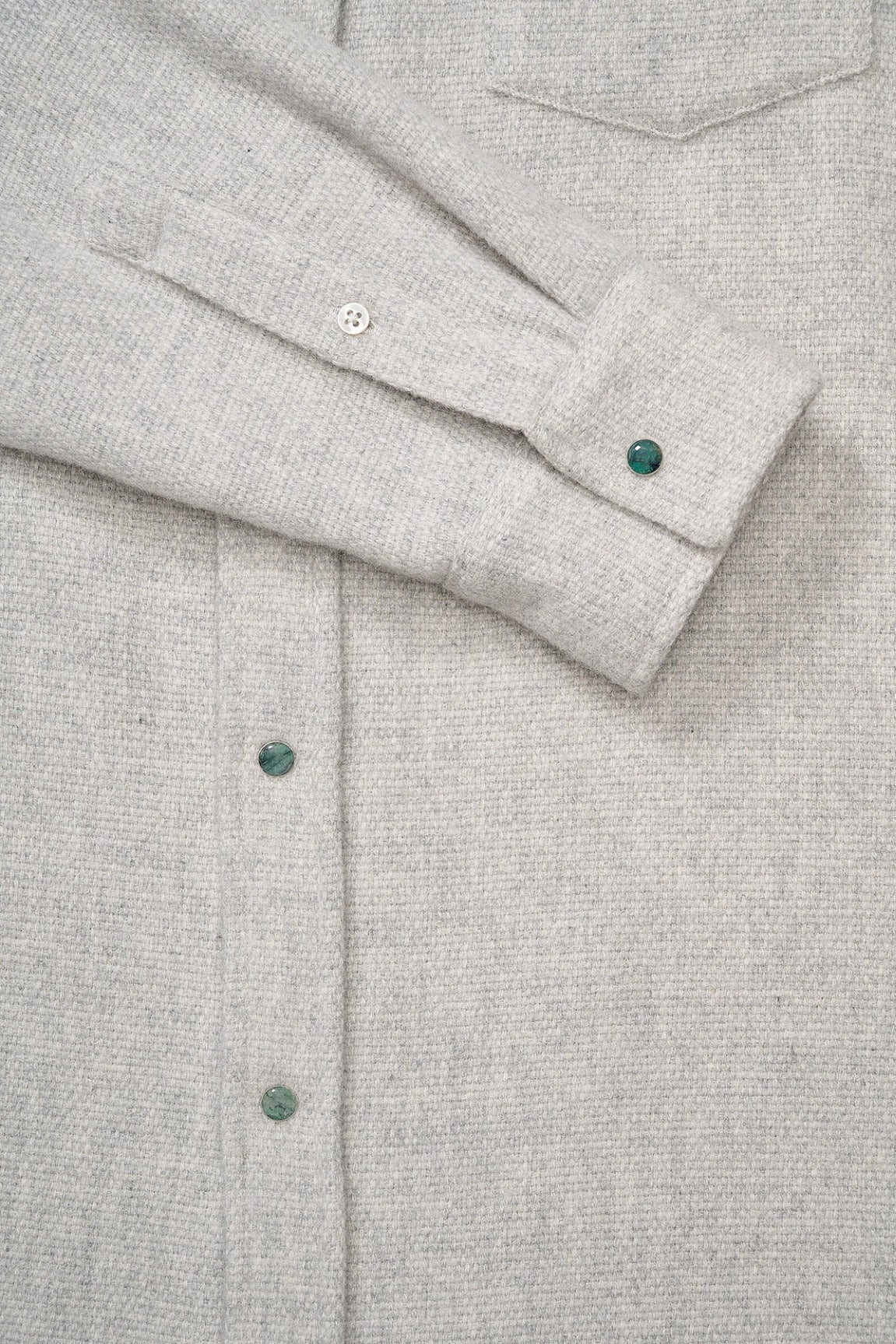 Pearl Grey Melange Cashmere Shirt