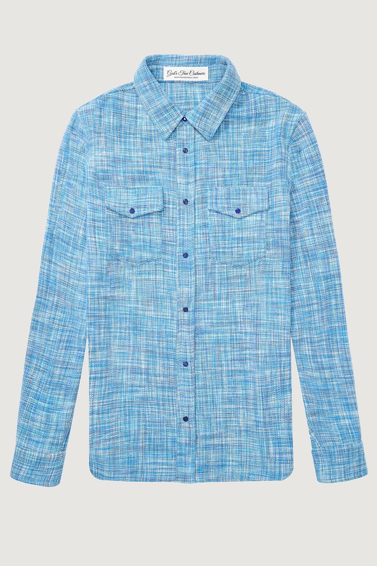Sapphire Space-Dyed Cashmere Shirt