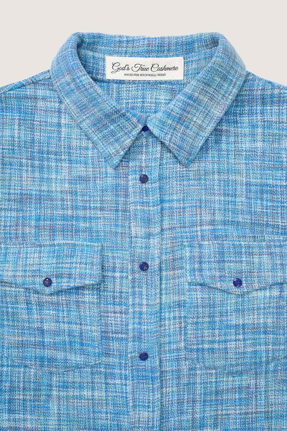 Sapphire Space-Dyed Cashmere Shirt