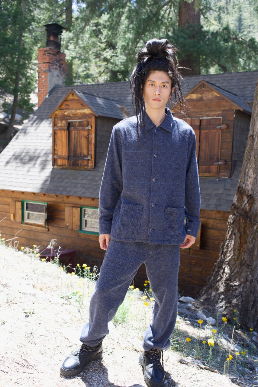 Wizard Herringbone Cashmere Lounge Jacket