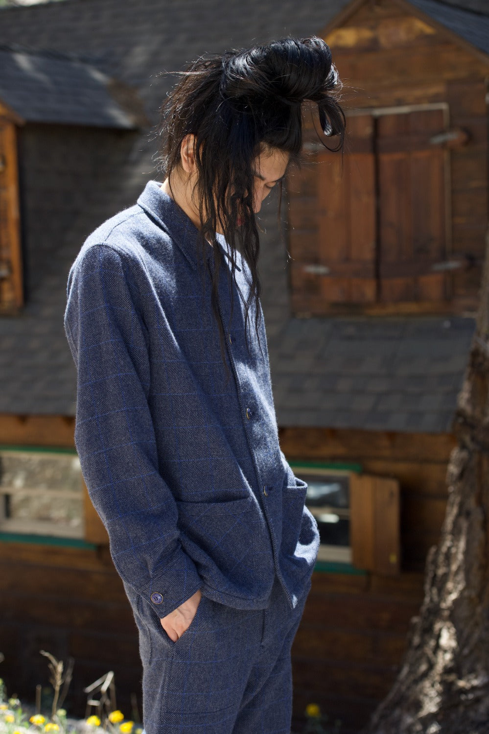 Wizard Herringbone Cashmere Lounge Jacket