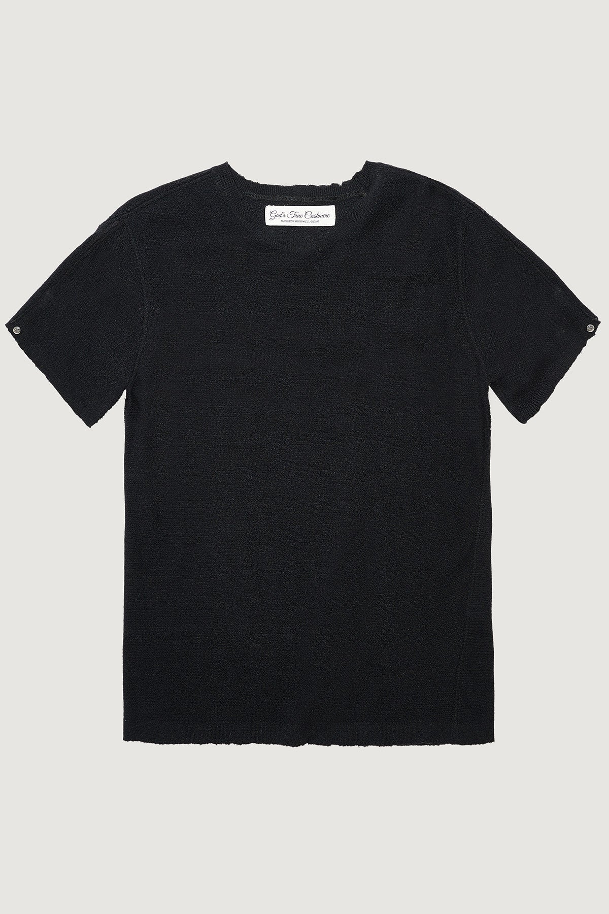 Bubble Gauze Cashmere Knit T-Shirt Black