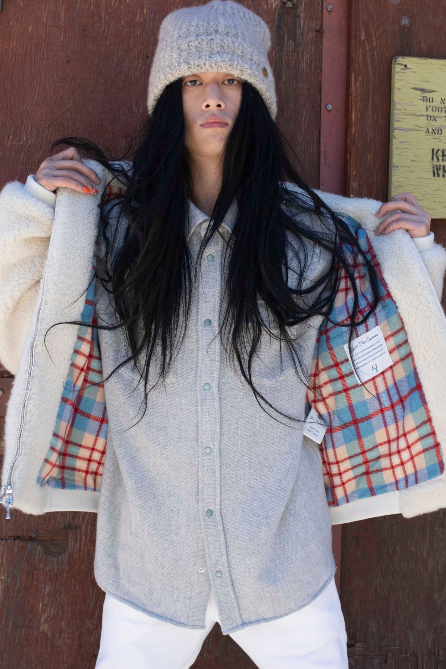 Pearl Grey Melange Cashmere Shirt