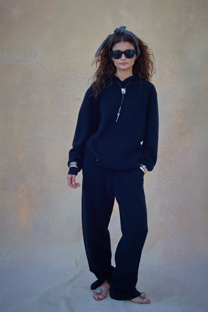Black Milano Cashmere Knit Pant