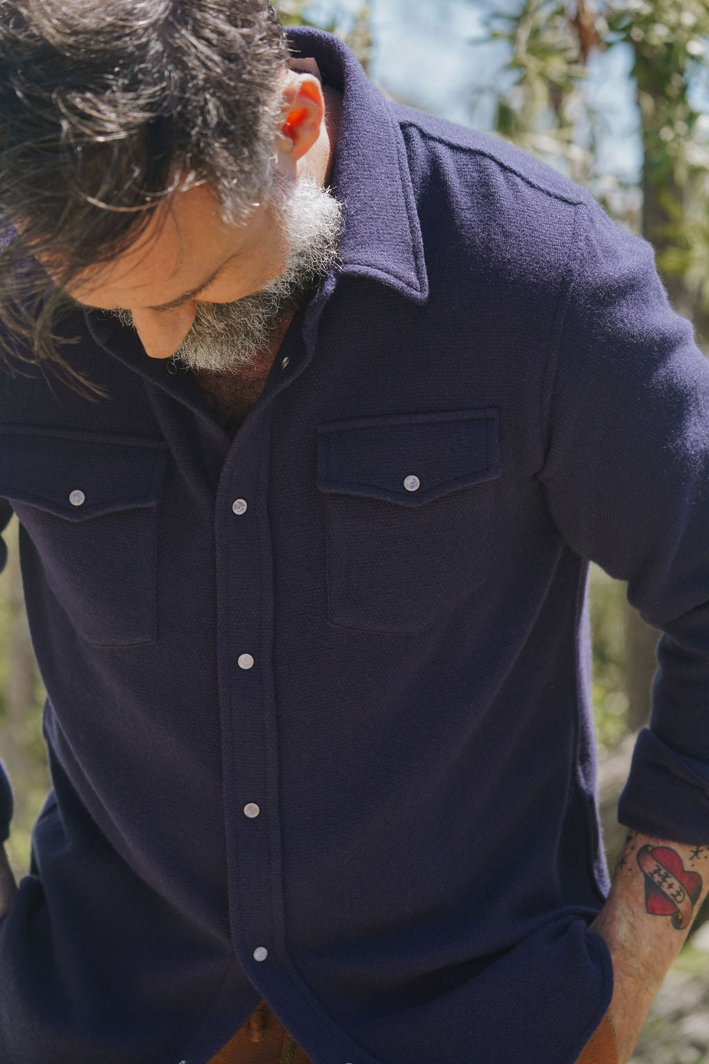 Midnight Sea Cashmere Shirt