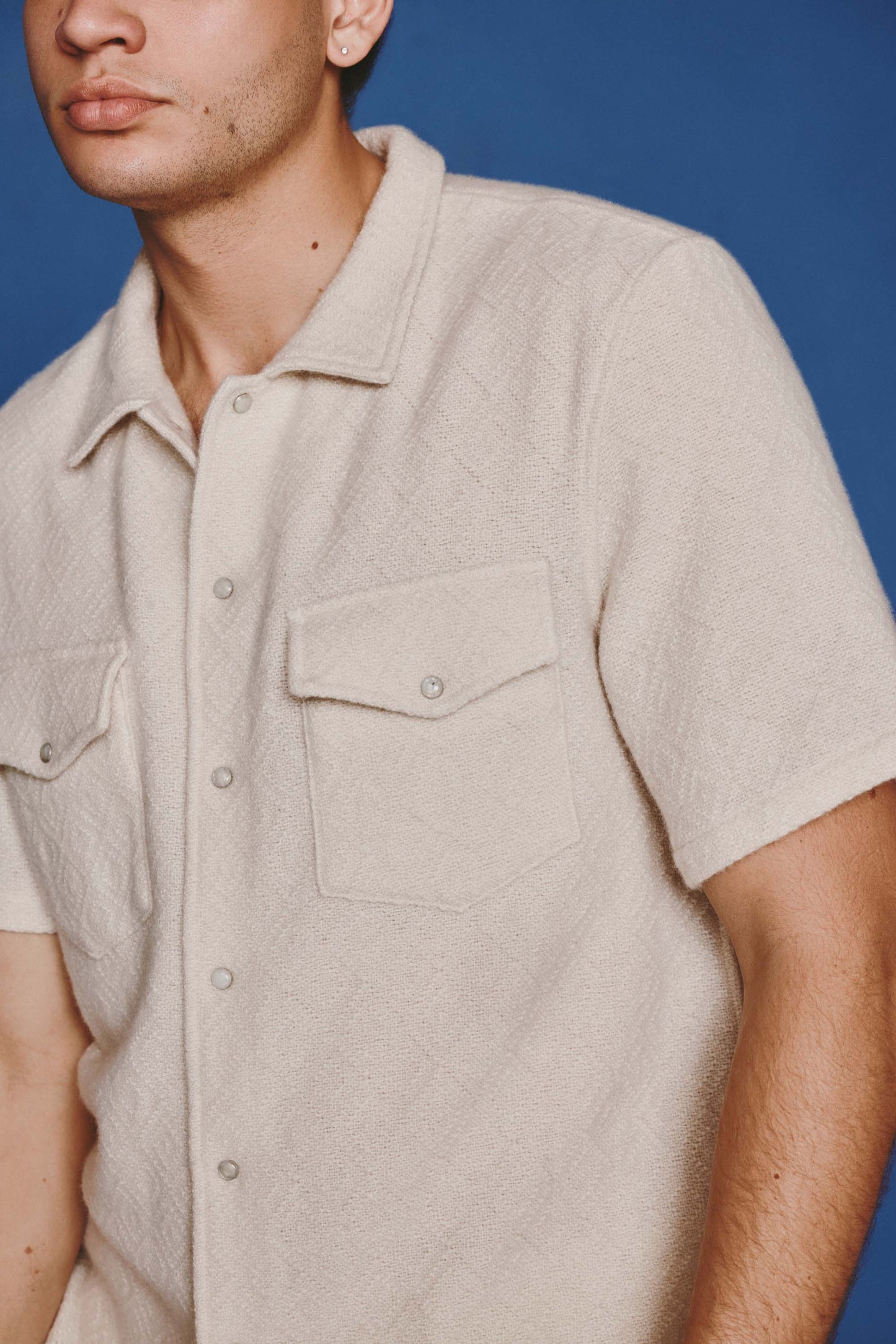 Diamond Cashmere Short Sleeve Shirt