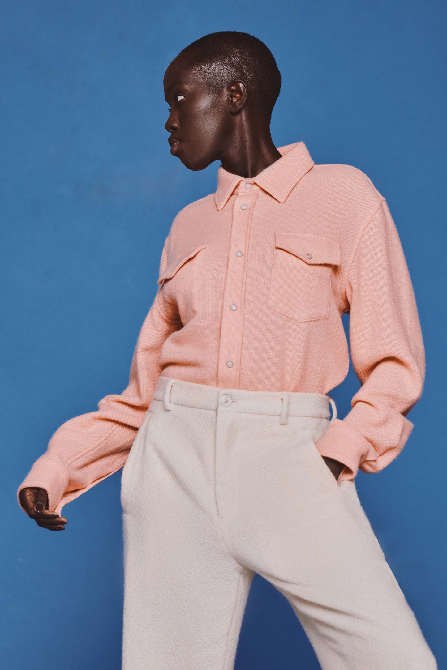 Peach Blush Cashmere Shirt