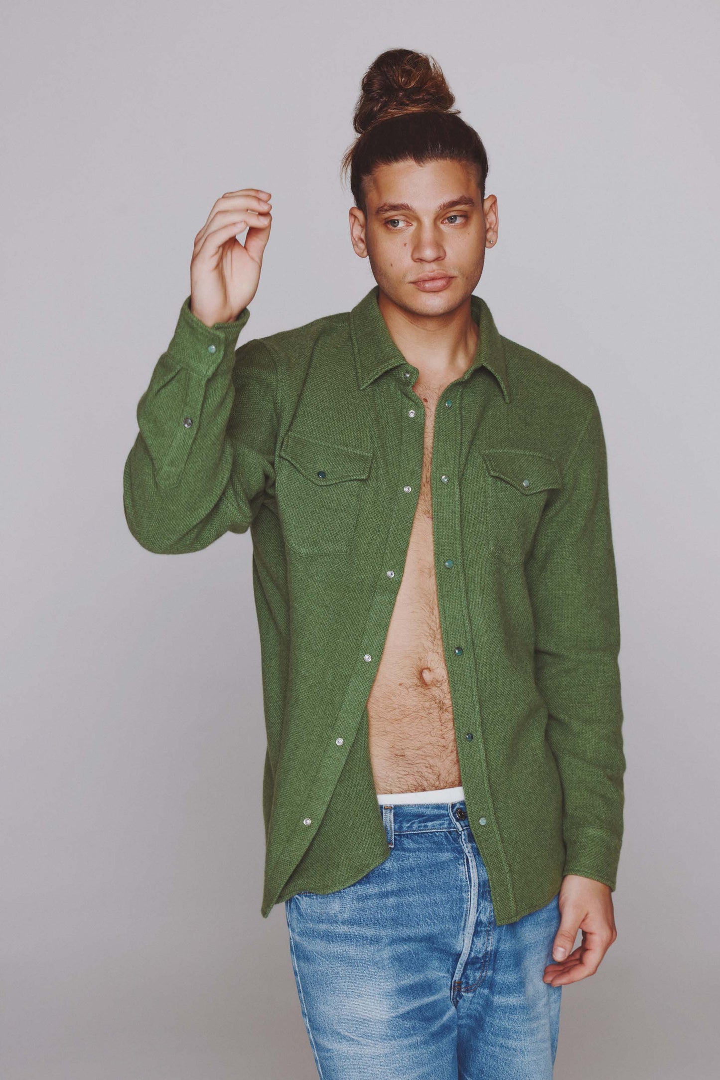 Willow Green Cashmere Shirt