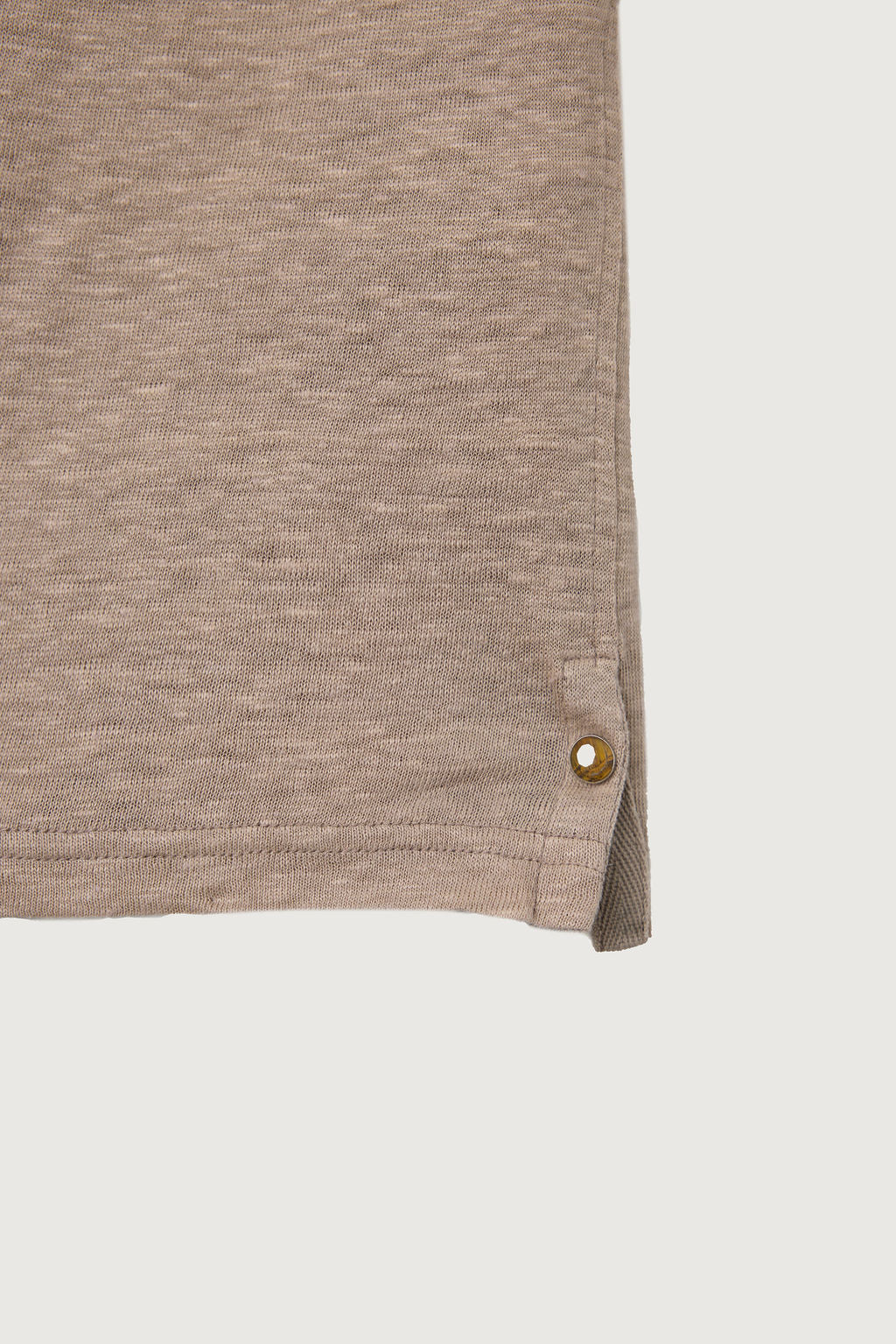 Tan Knit Linen T-Shirt