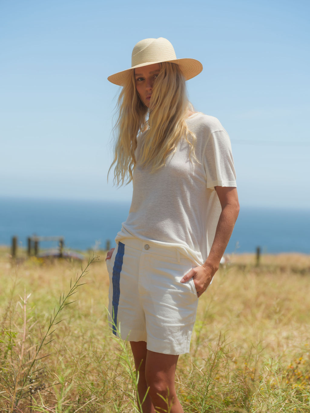 Ivory Racer Linen Short