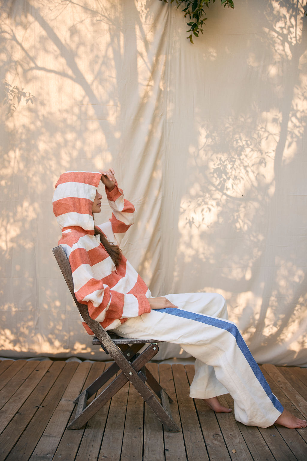 Ivory Racer Linen Pant