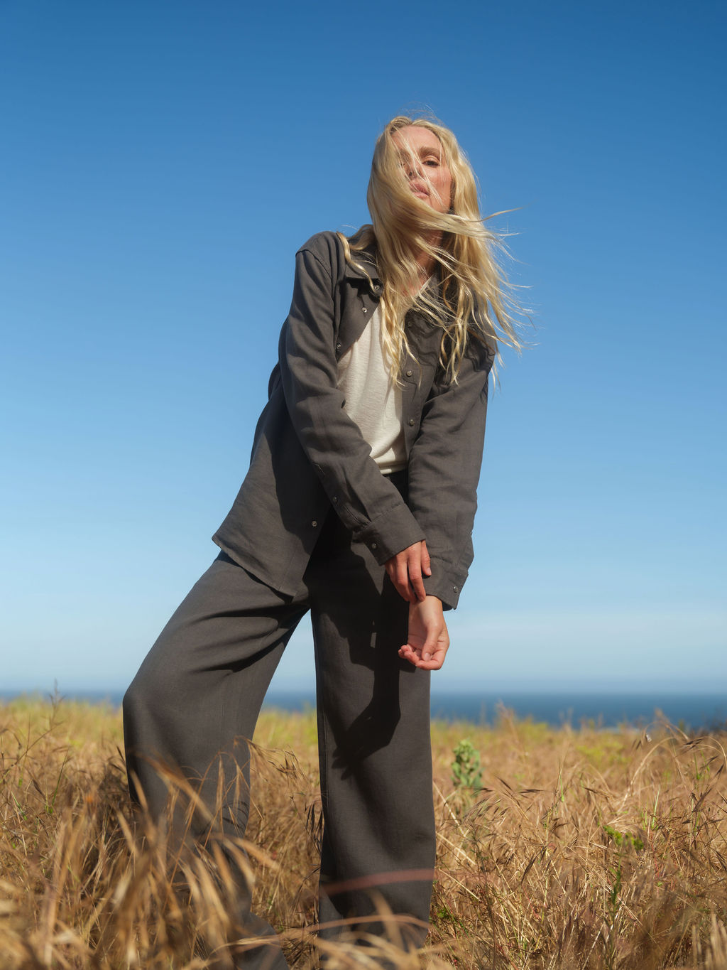Charcoal Linen Pant