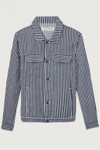Navy Stripe Linen Jacket
