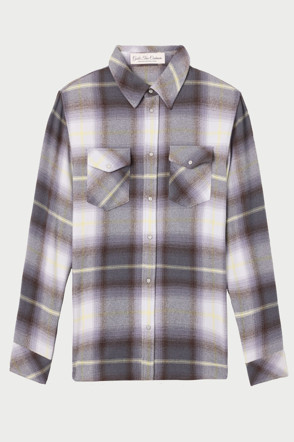 Pewter Shadow Plaid Cashmere Shirt