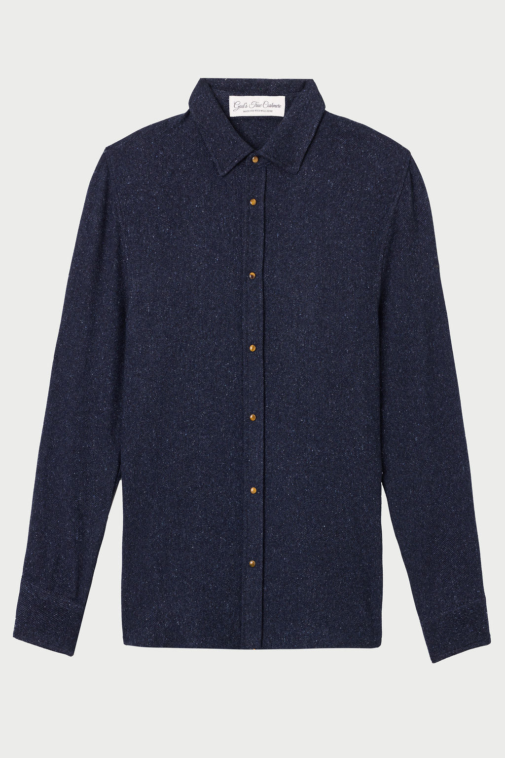 Midnight Cashmere Twill Donegal Shirt