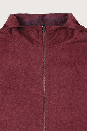 Maroon Double Face Cashmere Hoodie