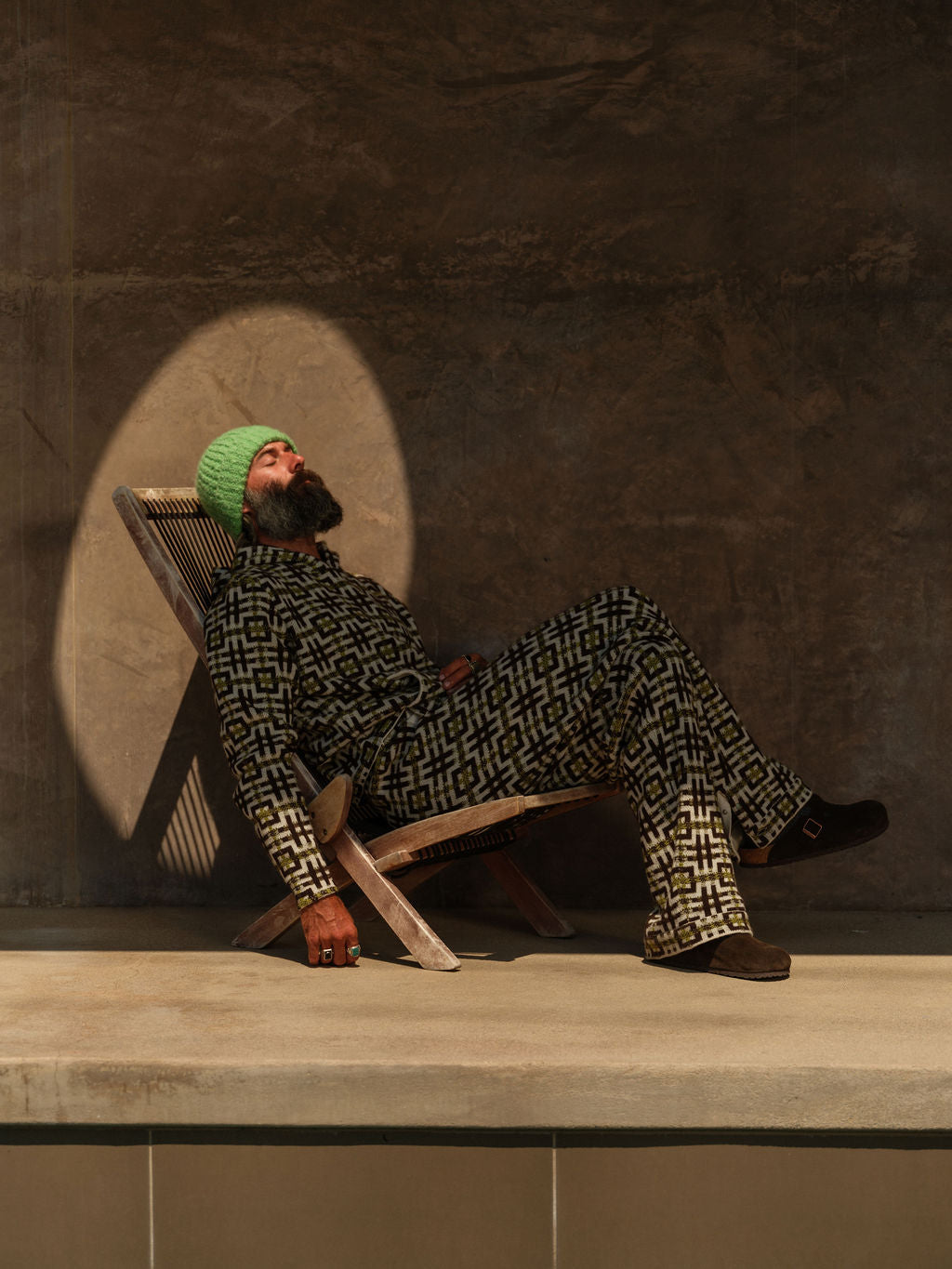 Lime Antique Geo Cashmere Hoodie