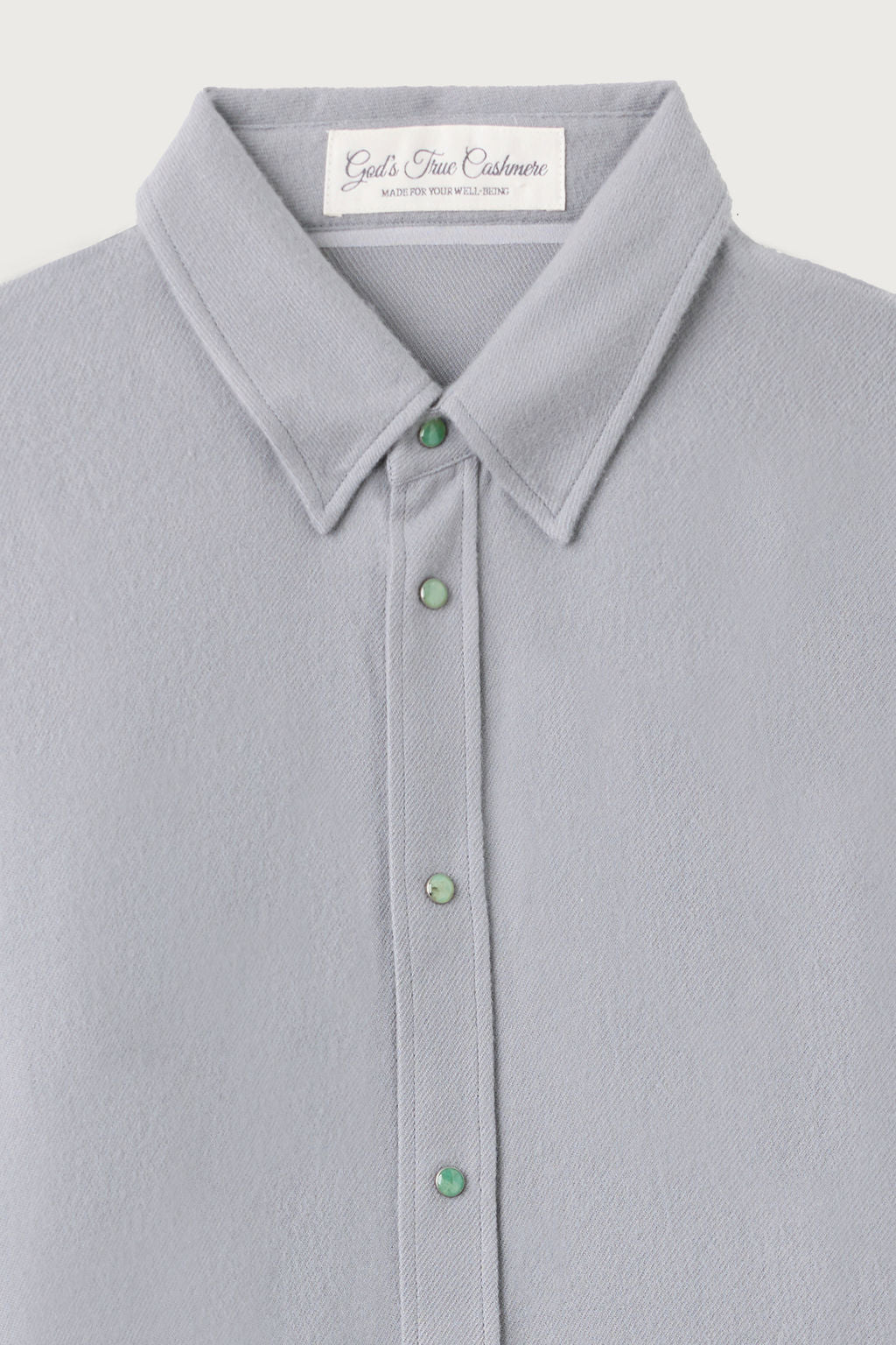 Mid Grey Solid Cashmere Shirt
